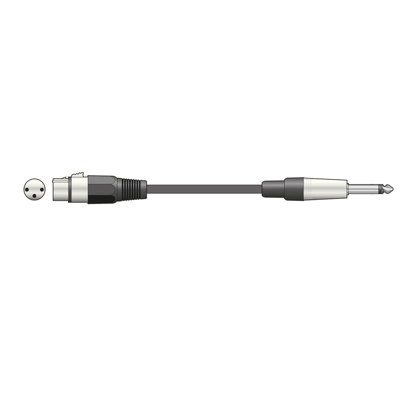 Microphone Lead XLR Female 6.3 mm Mono Jack to Male Cable 6m