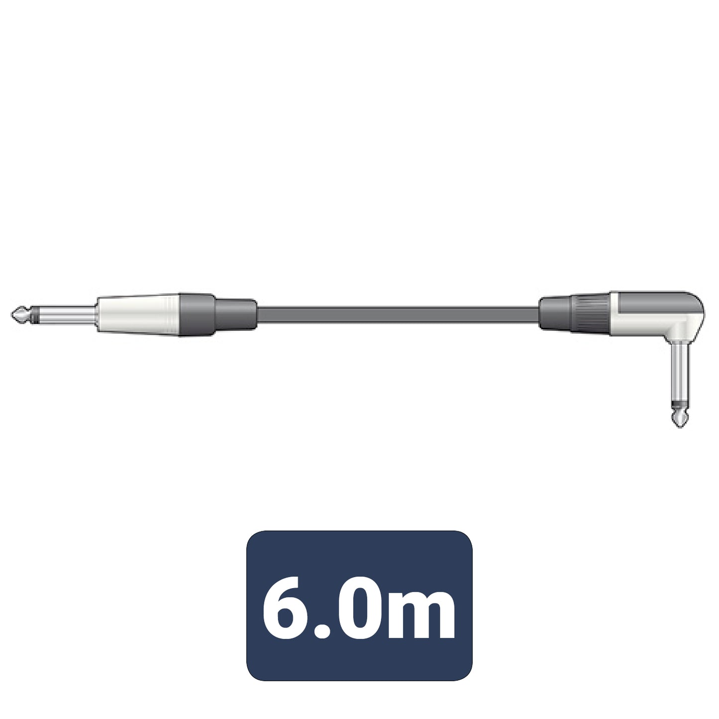 Guitar Cable Right Angled 6.3 mm Jack Plug to 6.3 mm Jack Plug