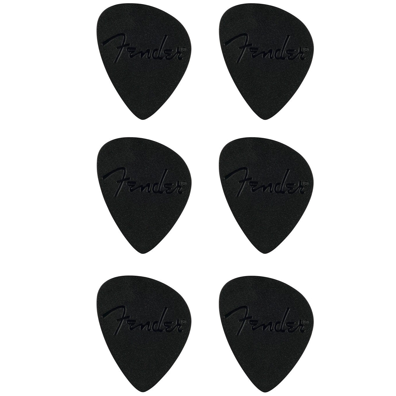 Fender Offset Guitar Plectrum Picks Black 6 Pack Medium .83 mm