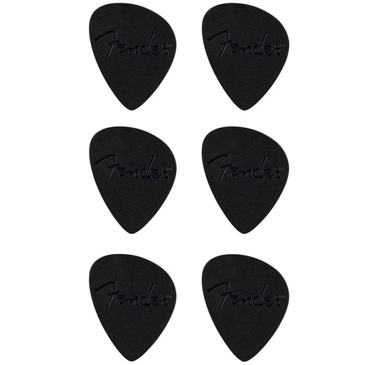 Fender Offset Guitar Plectrum Picks Black 6 Pack Medium .83 mm