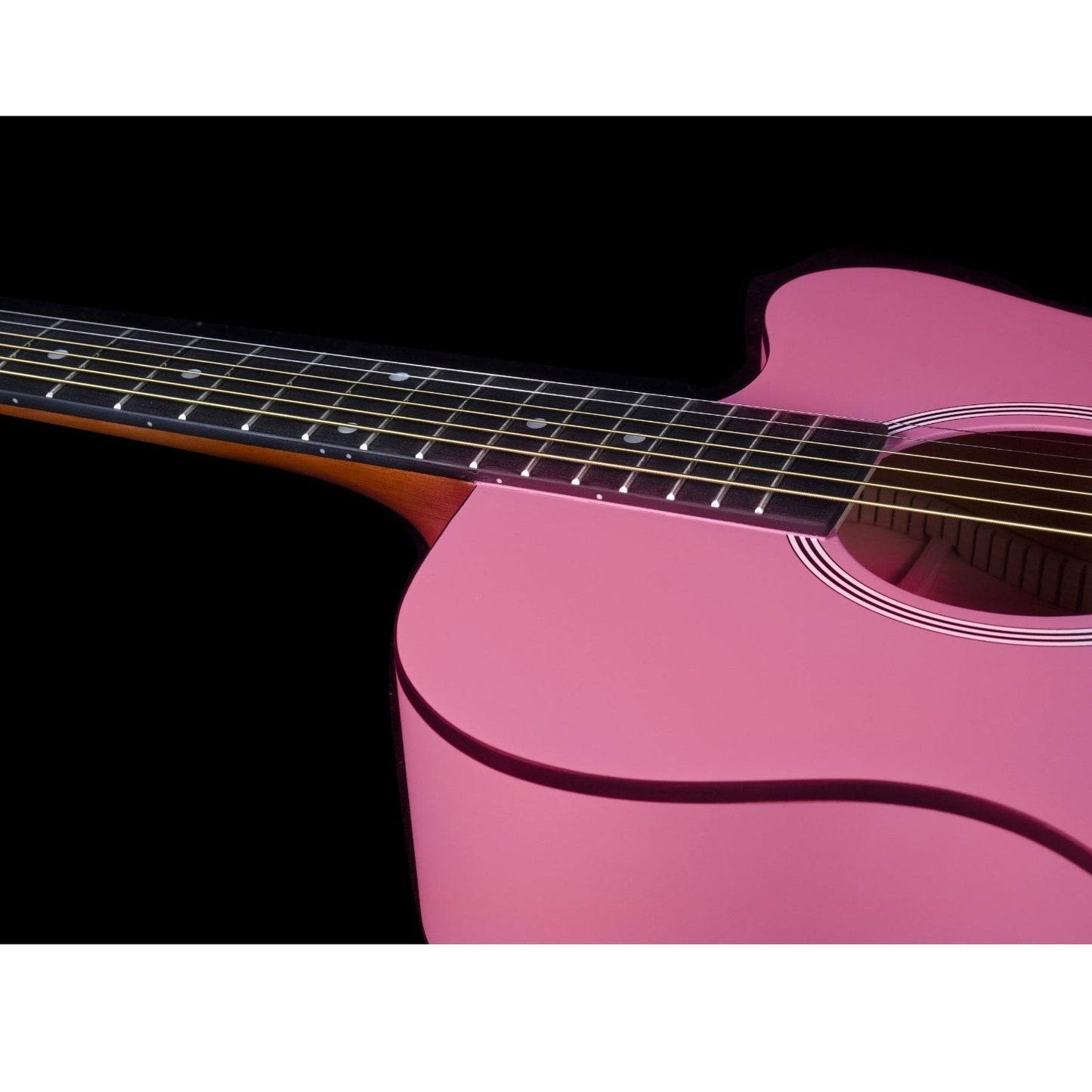Brunswick Acoustic Guitar Grand Auditorium Cutaway Baby Pink BF100BPK