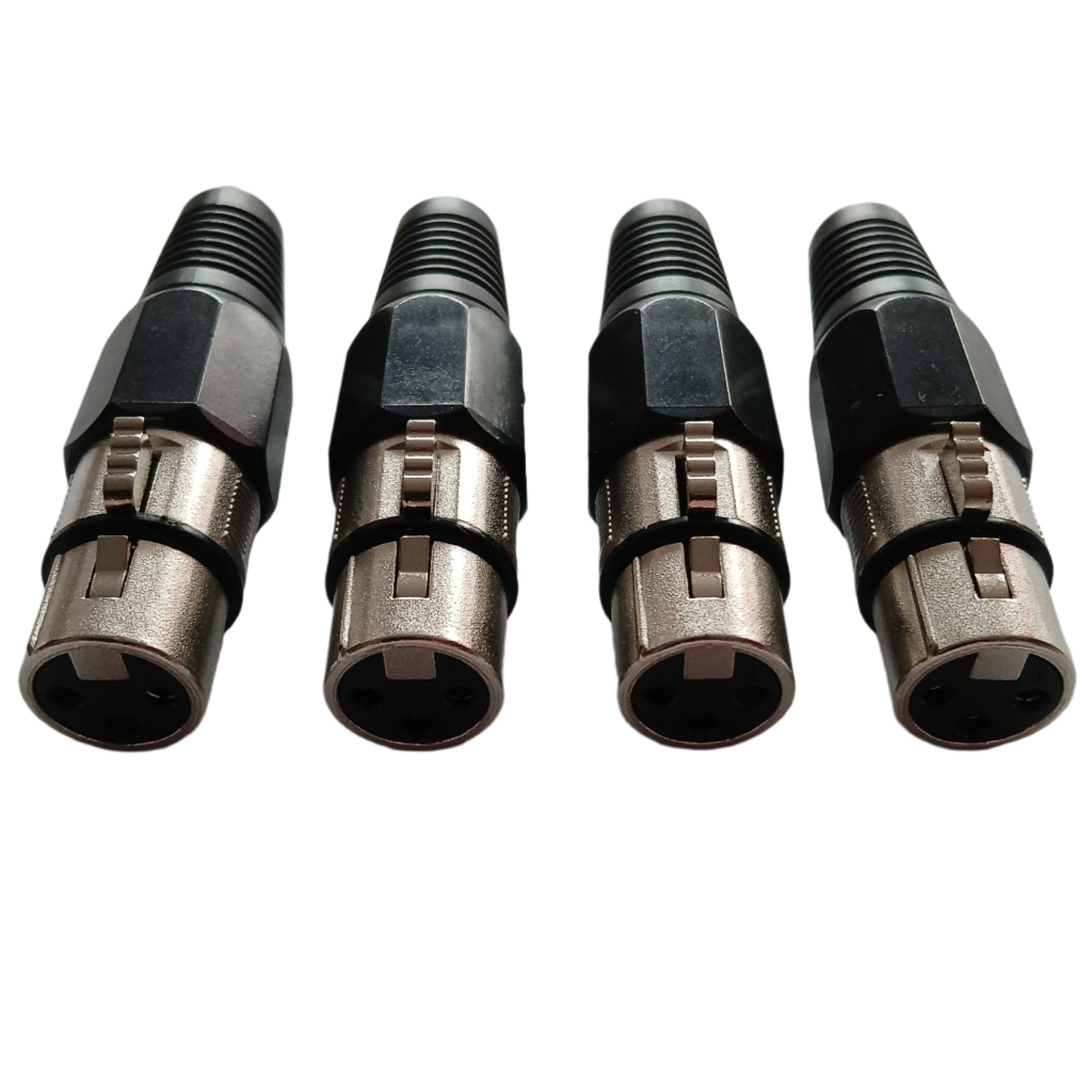 XLR 3-pin Female Socket Connector 4 Set For Microphone Balanced Line Cables