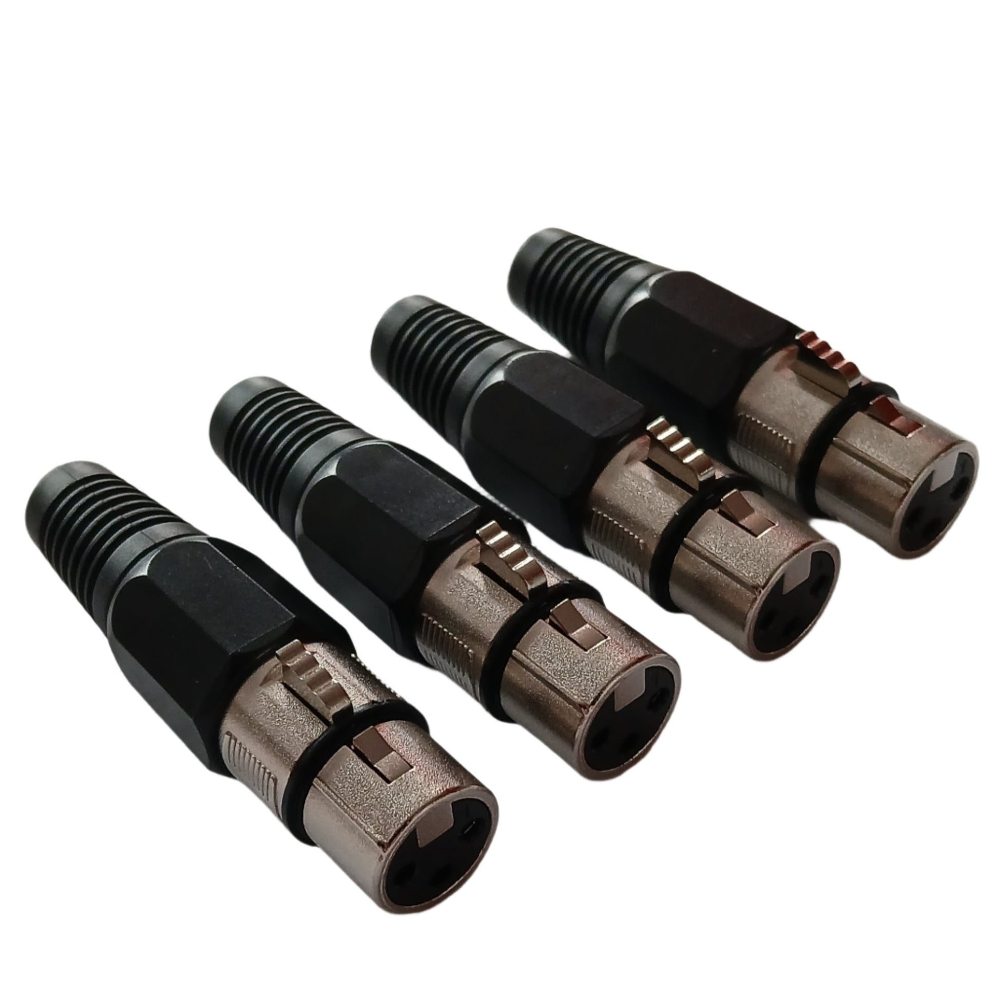 XLR 3-pin Female Socket Connector 4 Set For Microphone Balanced Line Cables