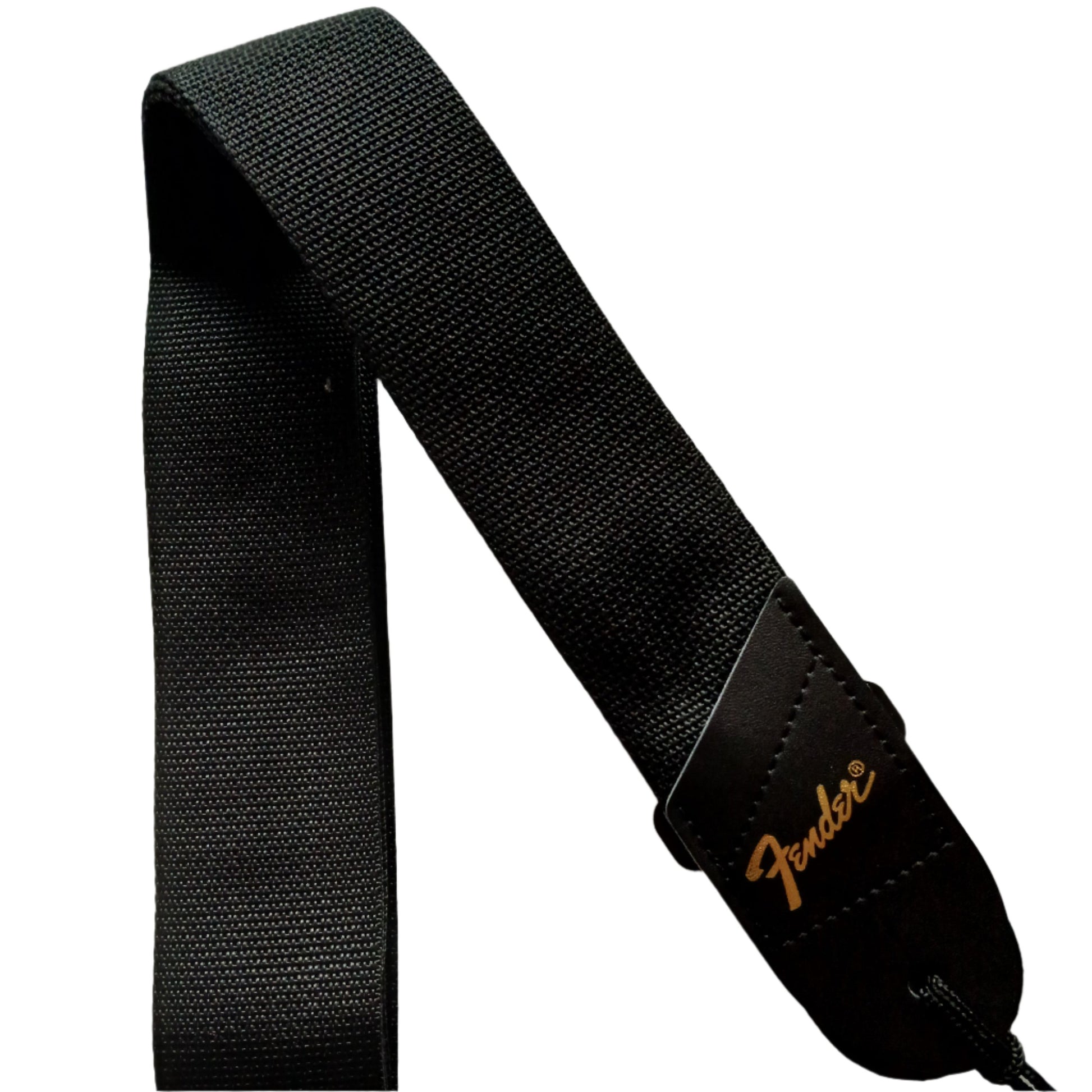 Fender Guitar Strap 2" With Pick Holder GOLD Logo Adjustable Length.