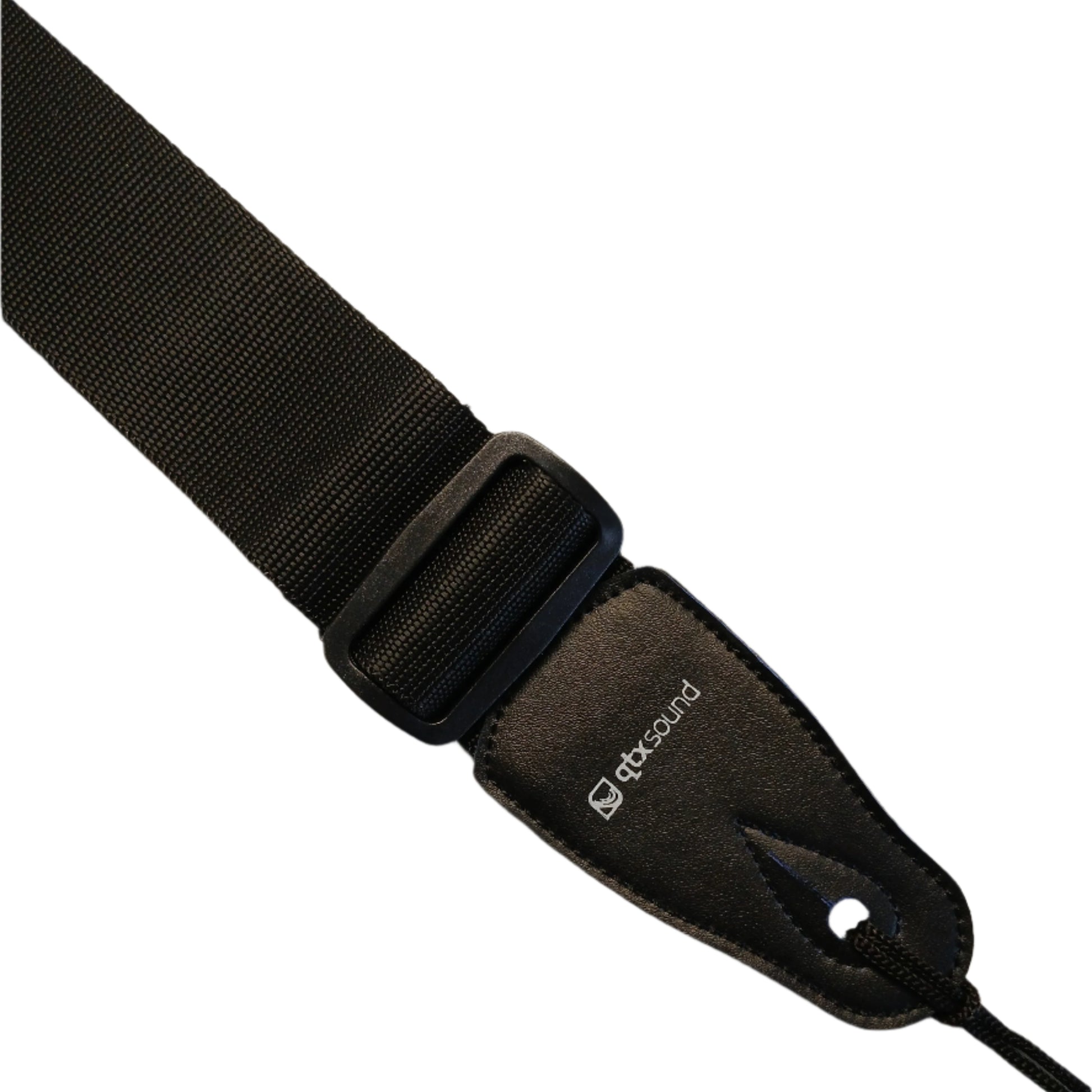 Economy Guitar Strap Plain Black Universal Fit With Lace
