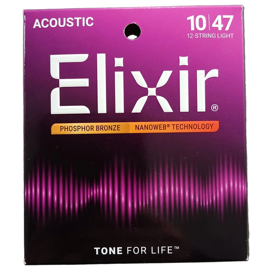 Elixir 12-String Acoustic Guitar String Set NANOWEB Coating 10-47 - E16152