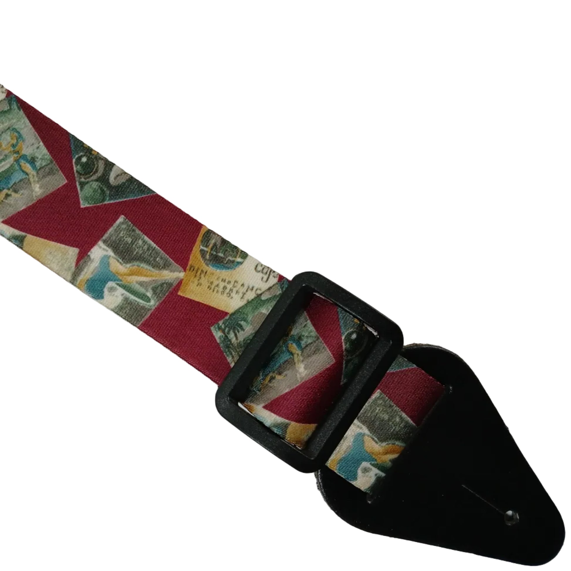 Guitar Strap Parisienne Cafe Theme Leather Ends