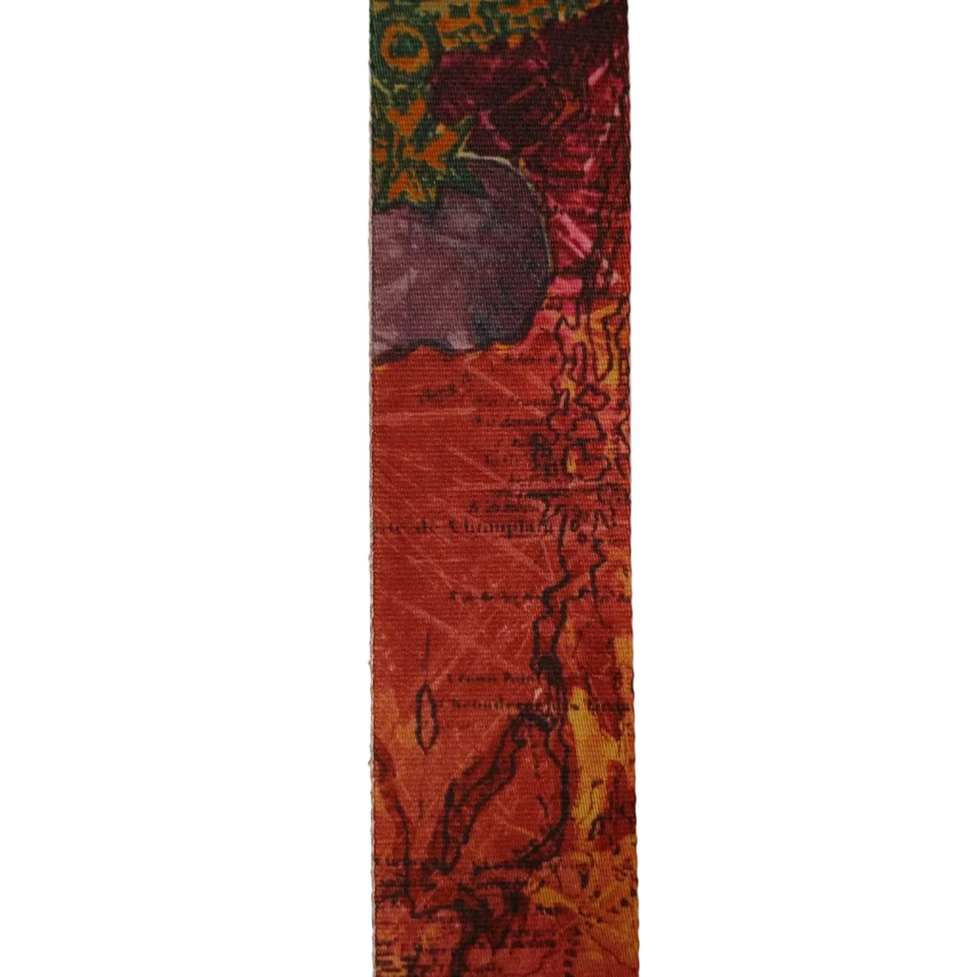 Guitar Strap Maps Theme Leather Ends