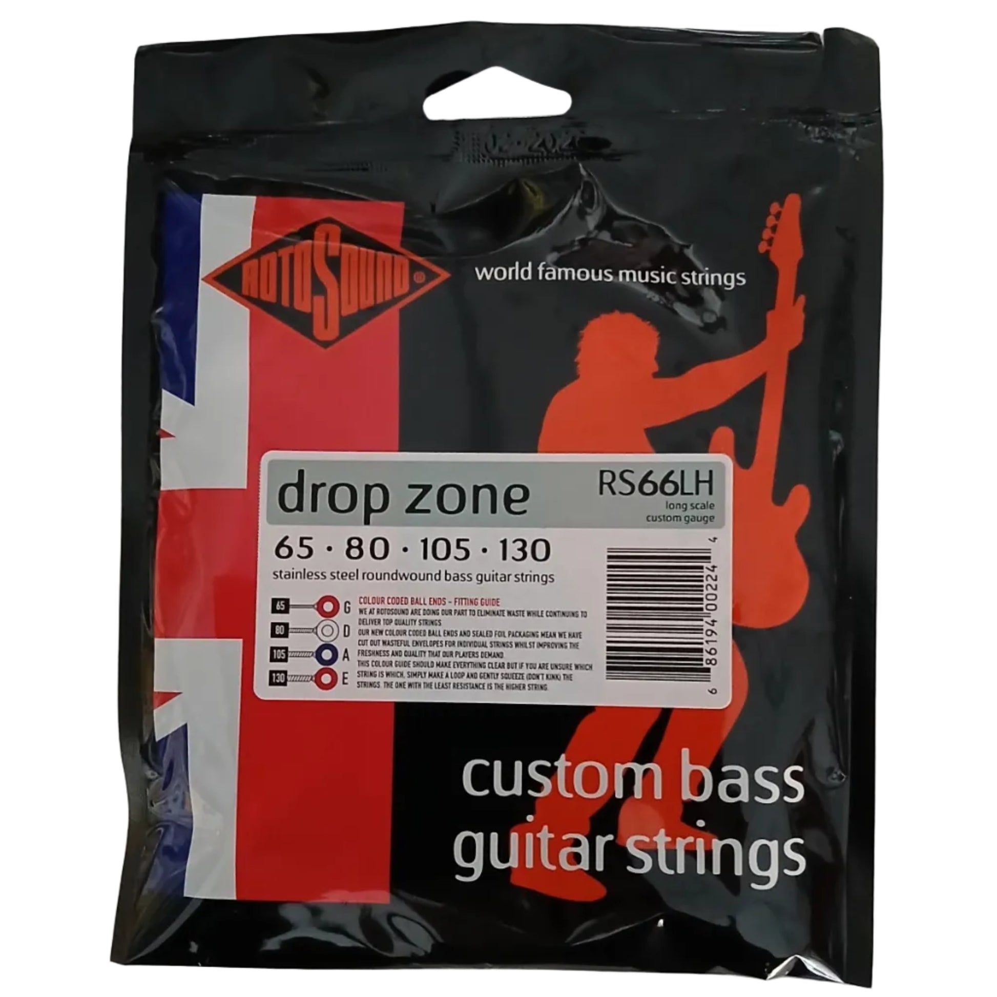 Rotosound Drop Zone Bass Guitar Strings 65-130 RS66LH