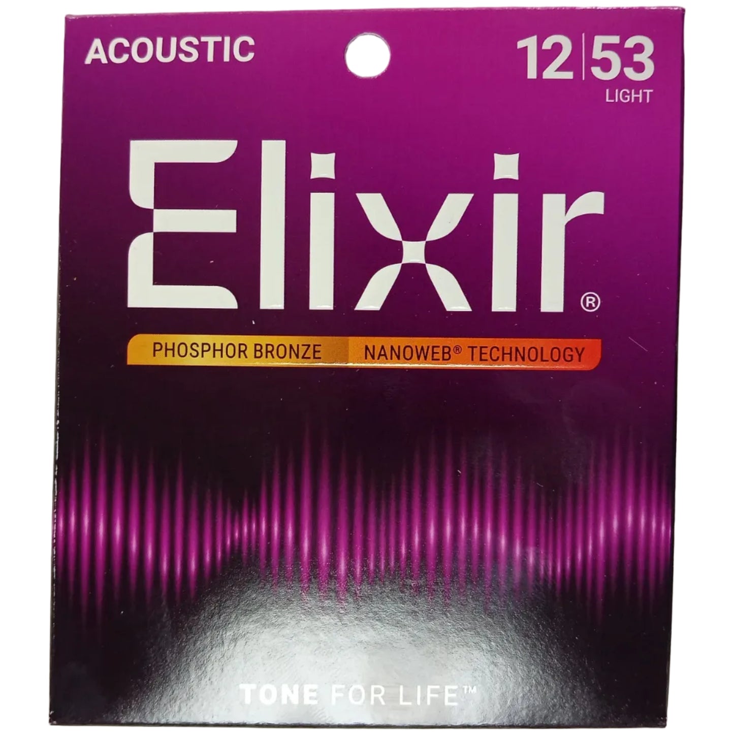 Elixir Phosphor Bronze Acoustic Guitar String Set NANOWEB Coating Light 12-53