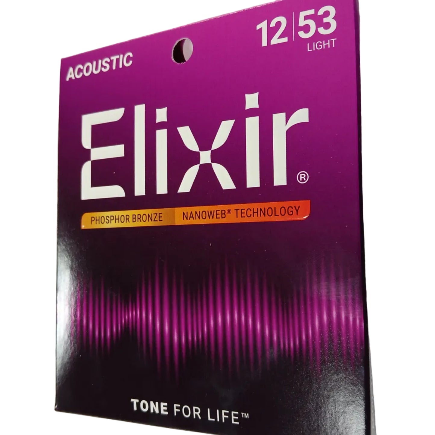 Elixir Phosphor Bronze Acoustic Guitar String Set NANOWEB Coating Light 12-53