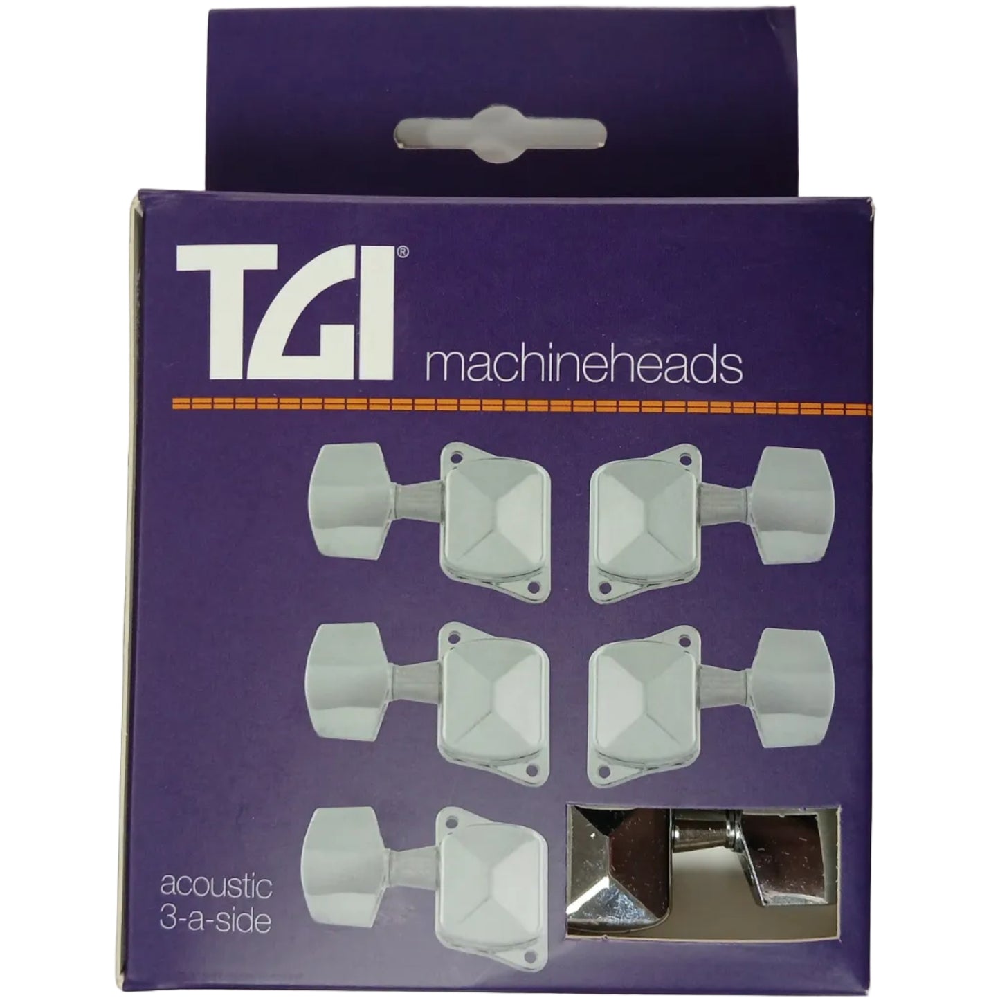 Acoustic Guitar Machine Tuning Heads Set 3 Per Side Chrome - TGI
