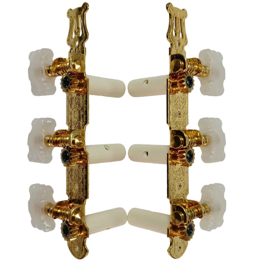 Classical Guitar Machine Tuning Head Set 3 Per Side Gold Lyra
