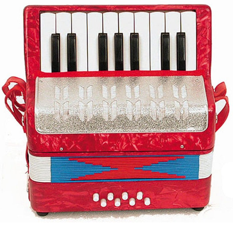 Chanson Mini Accordion With Shoulder Straps - Red