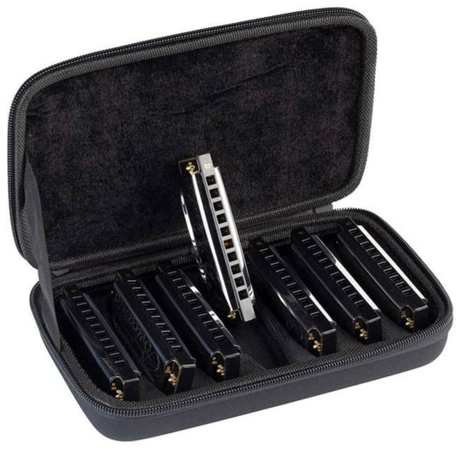 Belcanto Blues Harp Harmonica Set & Case - HRM-20-7