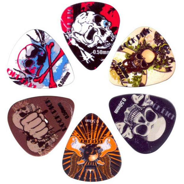 Rock Pick Guitar Plectrums 6 Piece Set - 0.5 mm