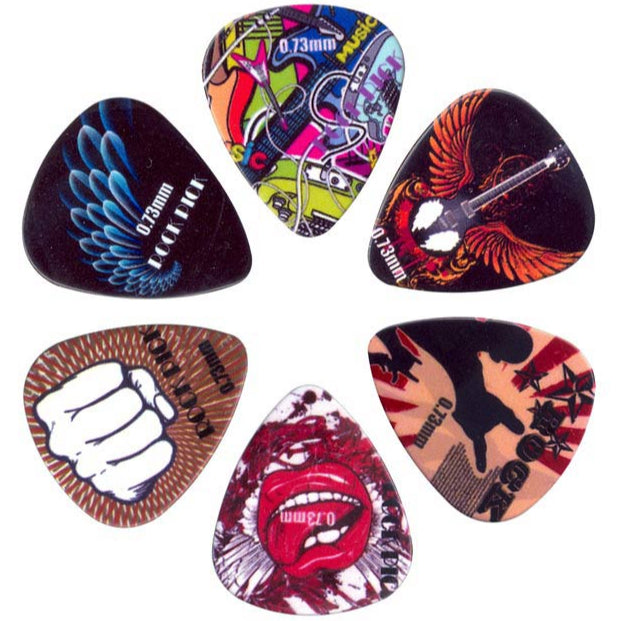Rock Pick Guitar Plectrums 6 Piece Set - 0.73 mm