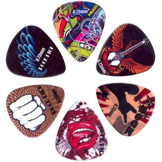 Rock Pick Guitar Plectrums 6 Piece Set - 0.73 mm