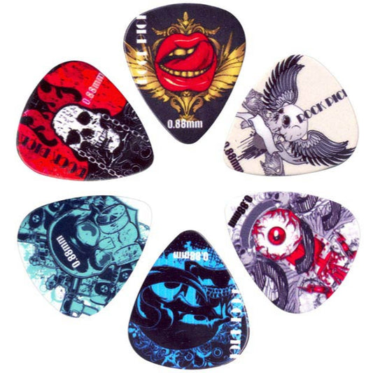 Rock Pick Guitar Plectrums 6 Piece Set - 0.88 mm