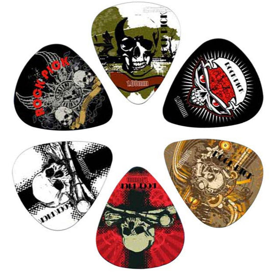 Rock Pick Guitar Plectrum 6 Piece Set - 1.0 mm