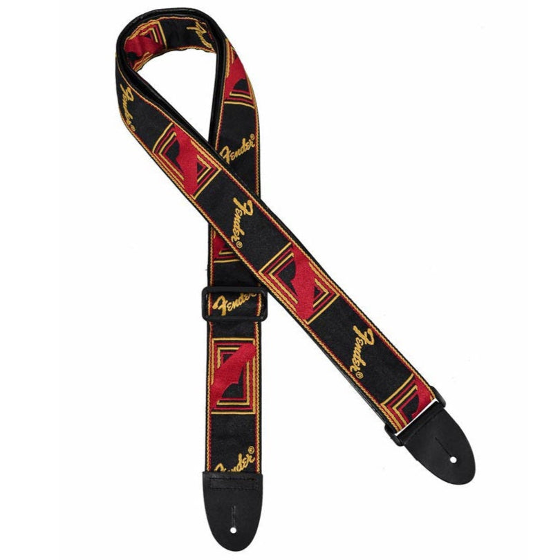 Fender Guitar Strap Monogrammed Black Yellow Red