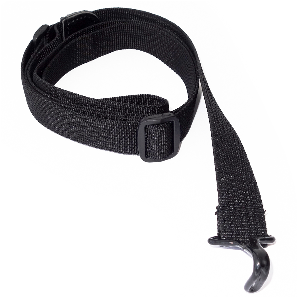 Ukulele Strap Sling In Black Polyester Webbing
