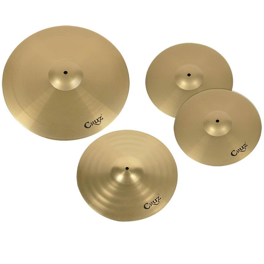 Cruz Basic Drum Kit Cymbal Set - 14" Hi-Hats 16" Crash 20"Ride