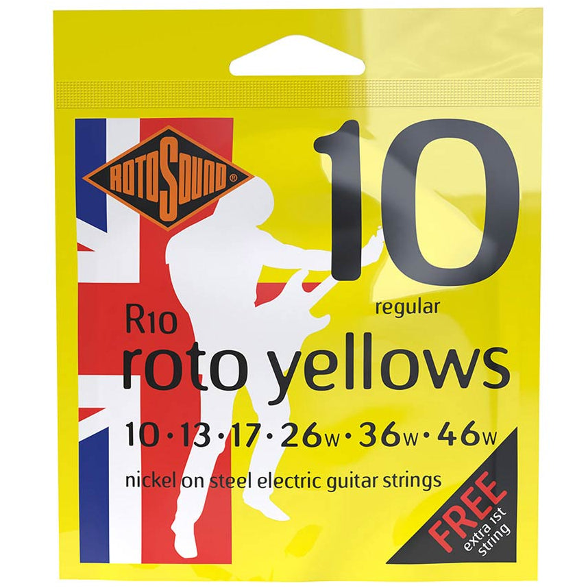 Electric Guitar Strings 10-46 Yellows FREE 1st STRING RotoSound