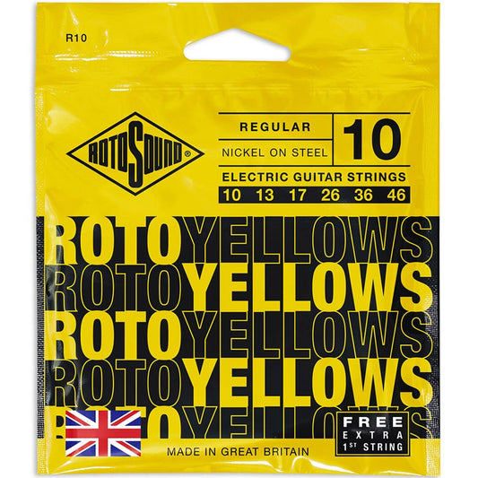 Rotosound Electric Guitar Strings 10-46 Yellows FREE 1st String R10