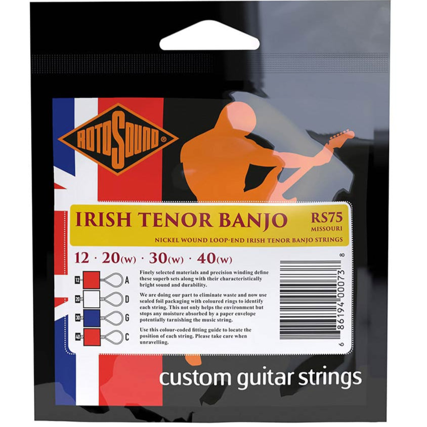 Rotosound Missouri Tenor Banjo String Set Nickel Wound Loop End RS75
