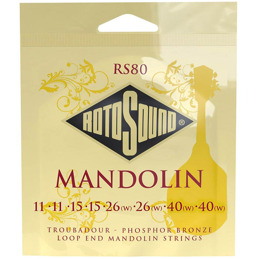 Rotosound Troubador Mandolin String Set Phosphor Bronze Loop End RS80