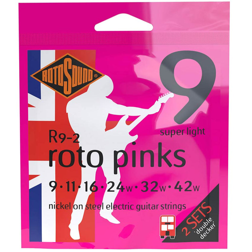Rotosound Electric Guitar String Set 9-42 Pinks DOUBLE PACK