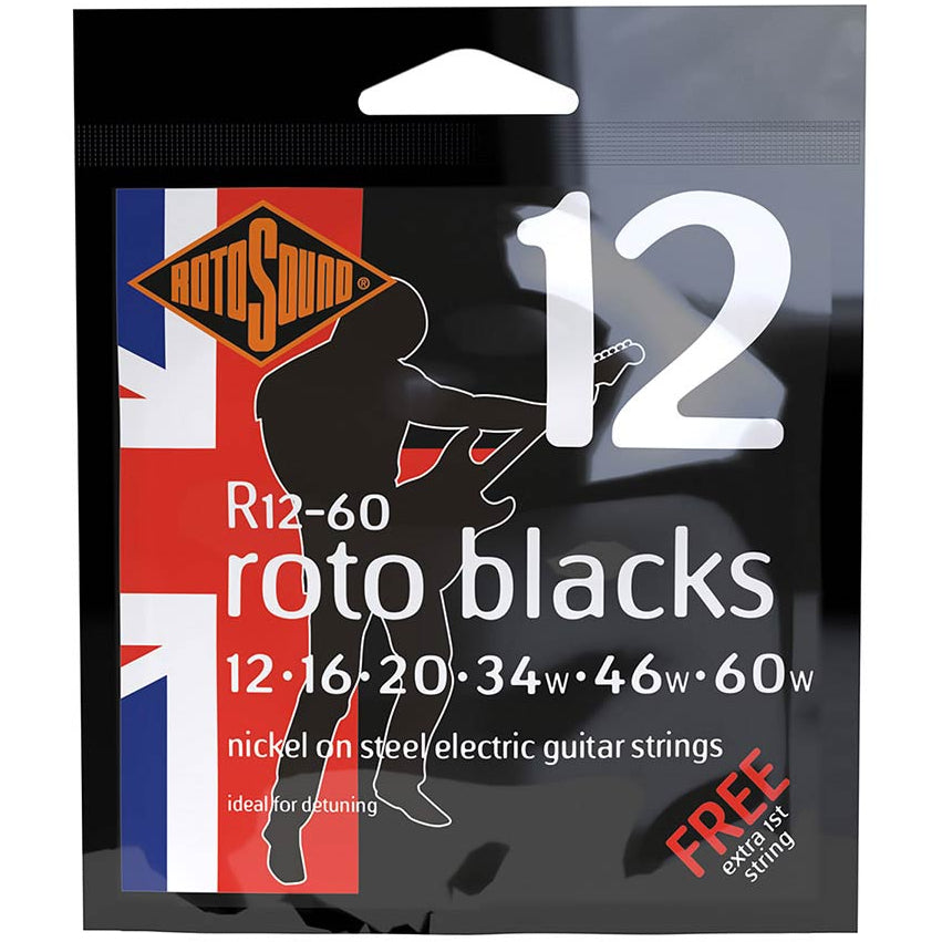 Rotosound Electric Guitar Strings 12-60 Blacks FREE 1st STRING R12-60