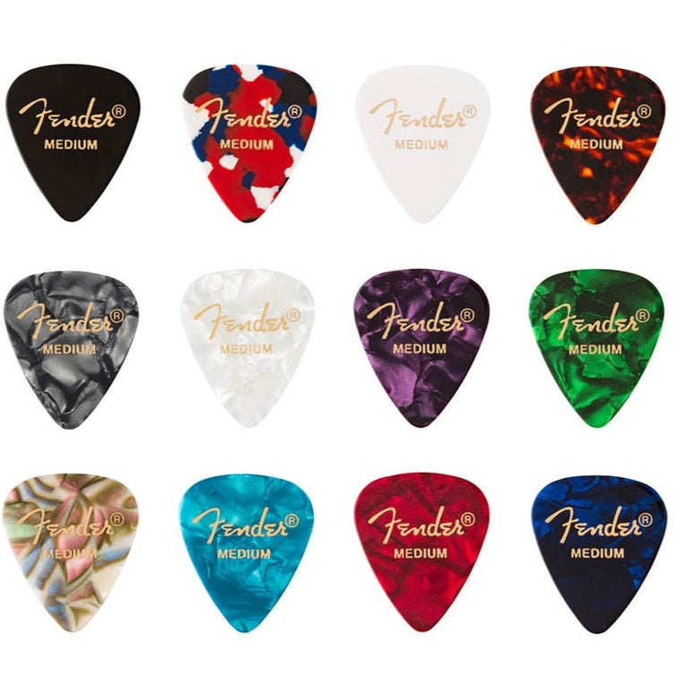 Fender Guitar Plectrum Bundle 12 Picks 351 Shape Medium