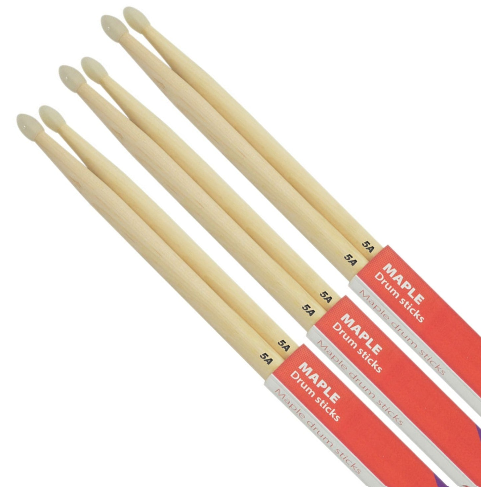 Chord Maple Drumsticks 5A NYLON TIP Bundle 3 Pairs
