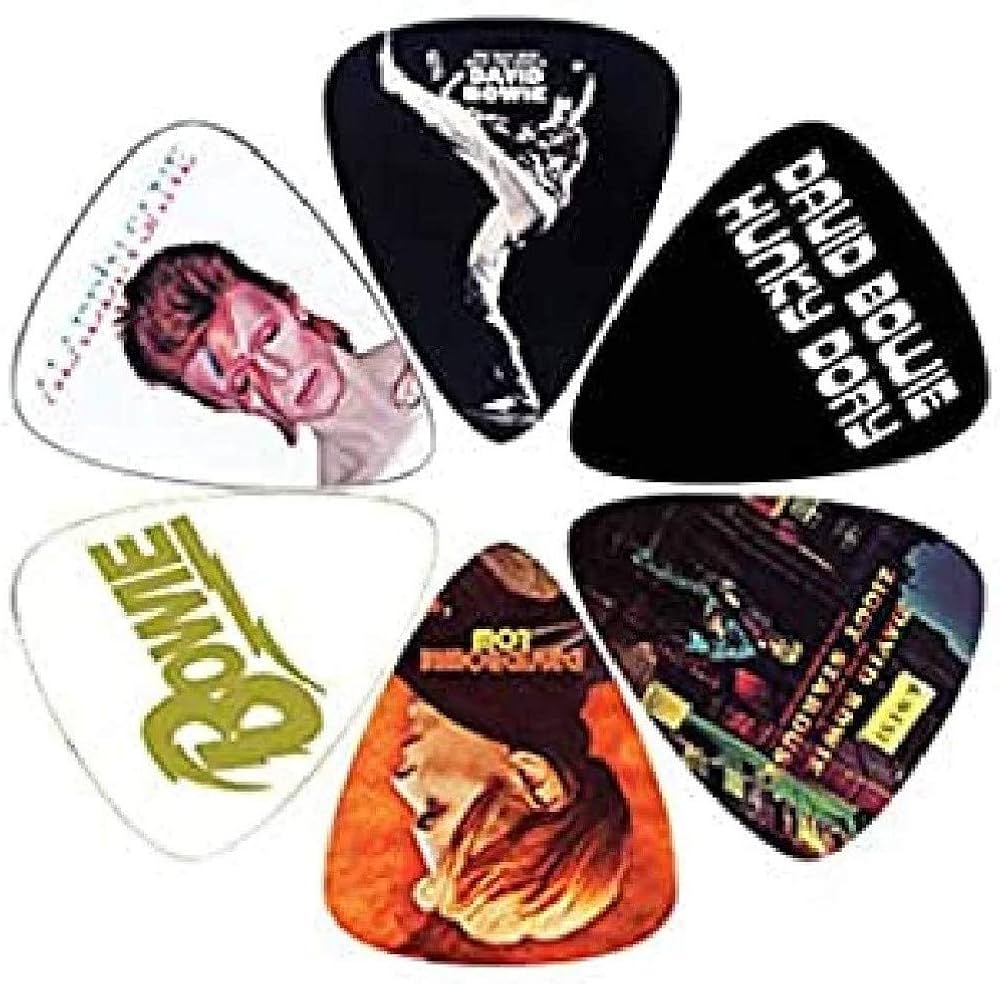 David Bowie Guitar Plectrum Pick Set 6 Pack