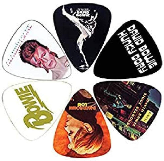 David Bowie Guitar Plectrum Pick Set 6 Pack