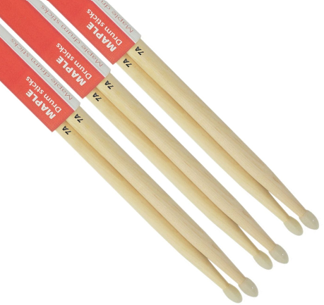 Chord Maple Drumsticks 7A NYLON TIP Bundle 3 Pairs
