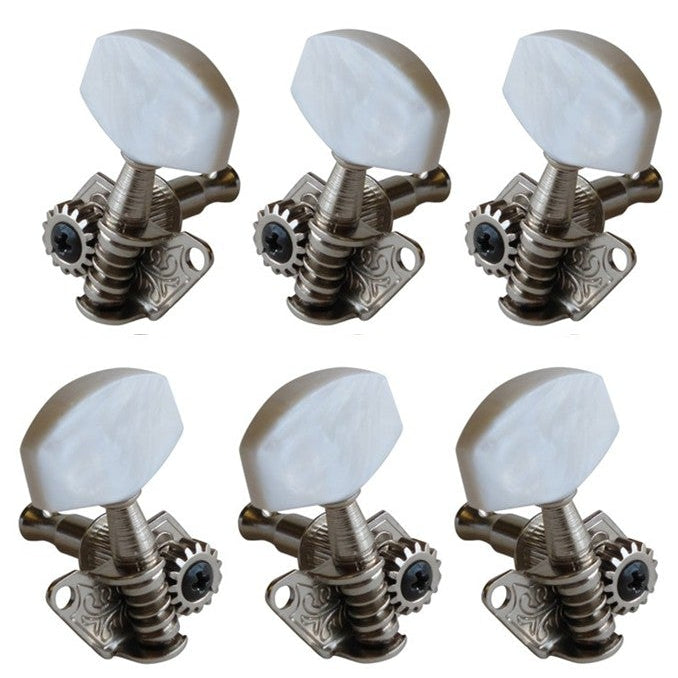 Traditional Electric Guitar Machine Head Set Open Gear 3L+3R Chrome