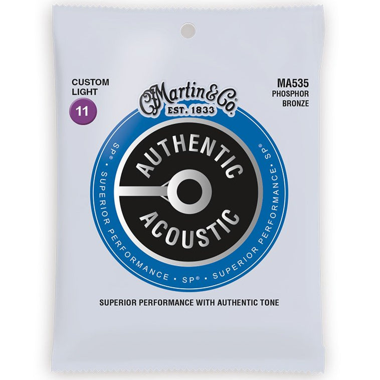 Martin Acoustic Guitar String Set SP Phosphor Bronze Custom 11-52 MA535