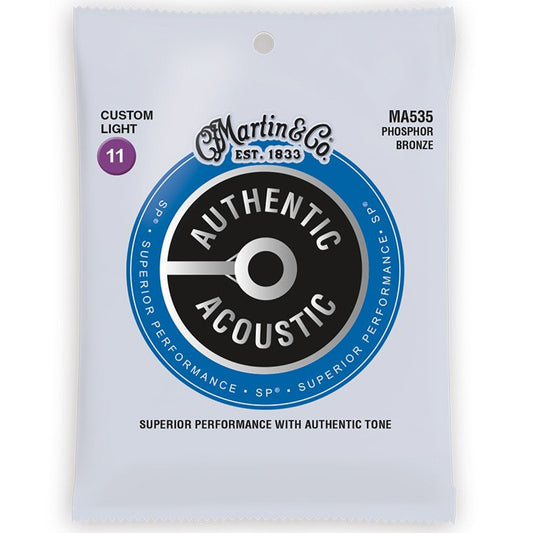 Martin Acoustic Guitar String Set SP Phosphor Bronze Custom 11-52 MA535