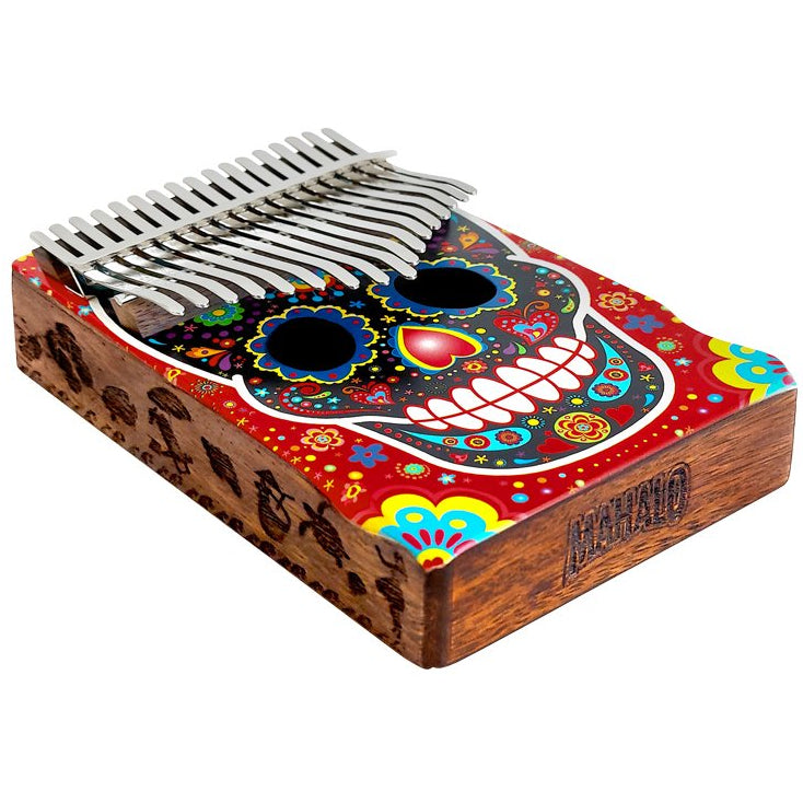 Mahalo Day of the Dead Design Kalimba & Gig Bag Set