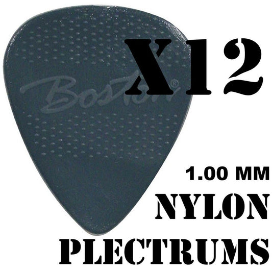 Boston Nylon Teardrop Guitar Plectrums Pack of 12 - 1.00 mm
