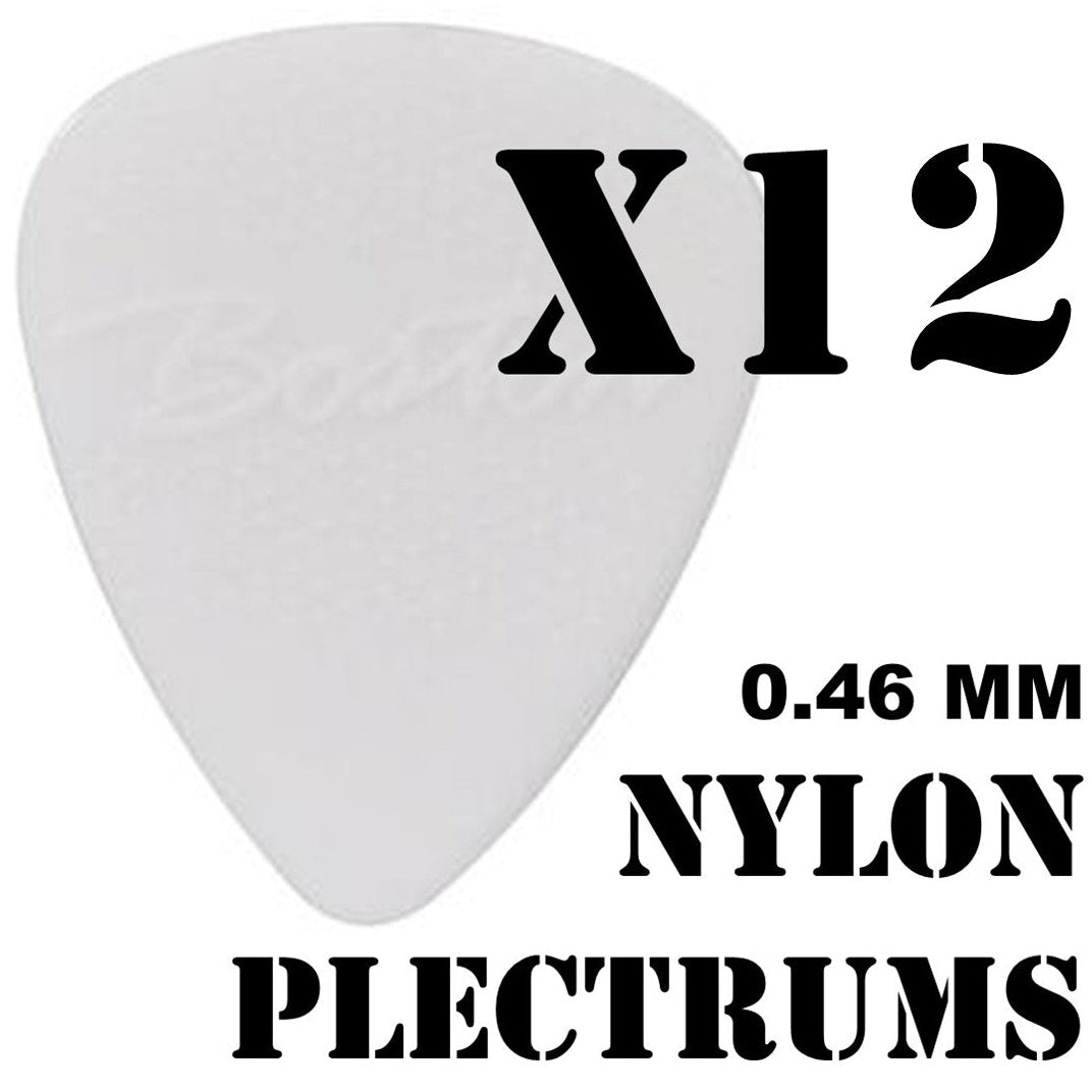 Boston Nylon Teardrop Guitar Plectrums Pack of 12 - 0.46 mm