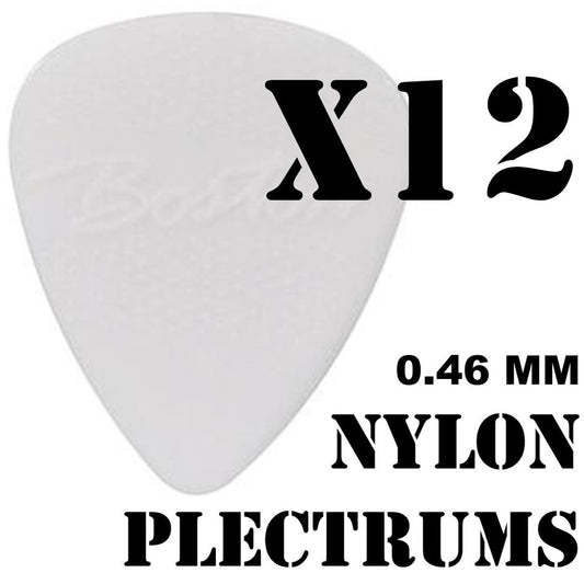 Boston Nylon Teardrop Guitar Plectrums Pack of 12 - 0.46 mm