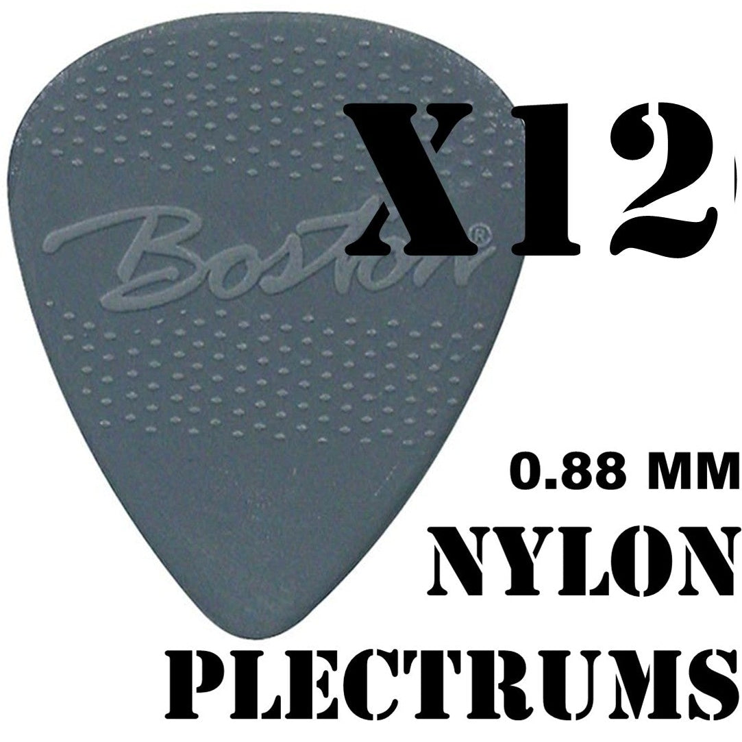 Boston Nylon Teardrop Guitar Plectrums Pack of 12 - 0.88 mm