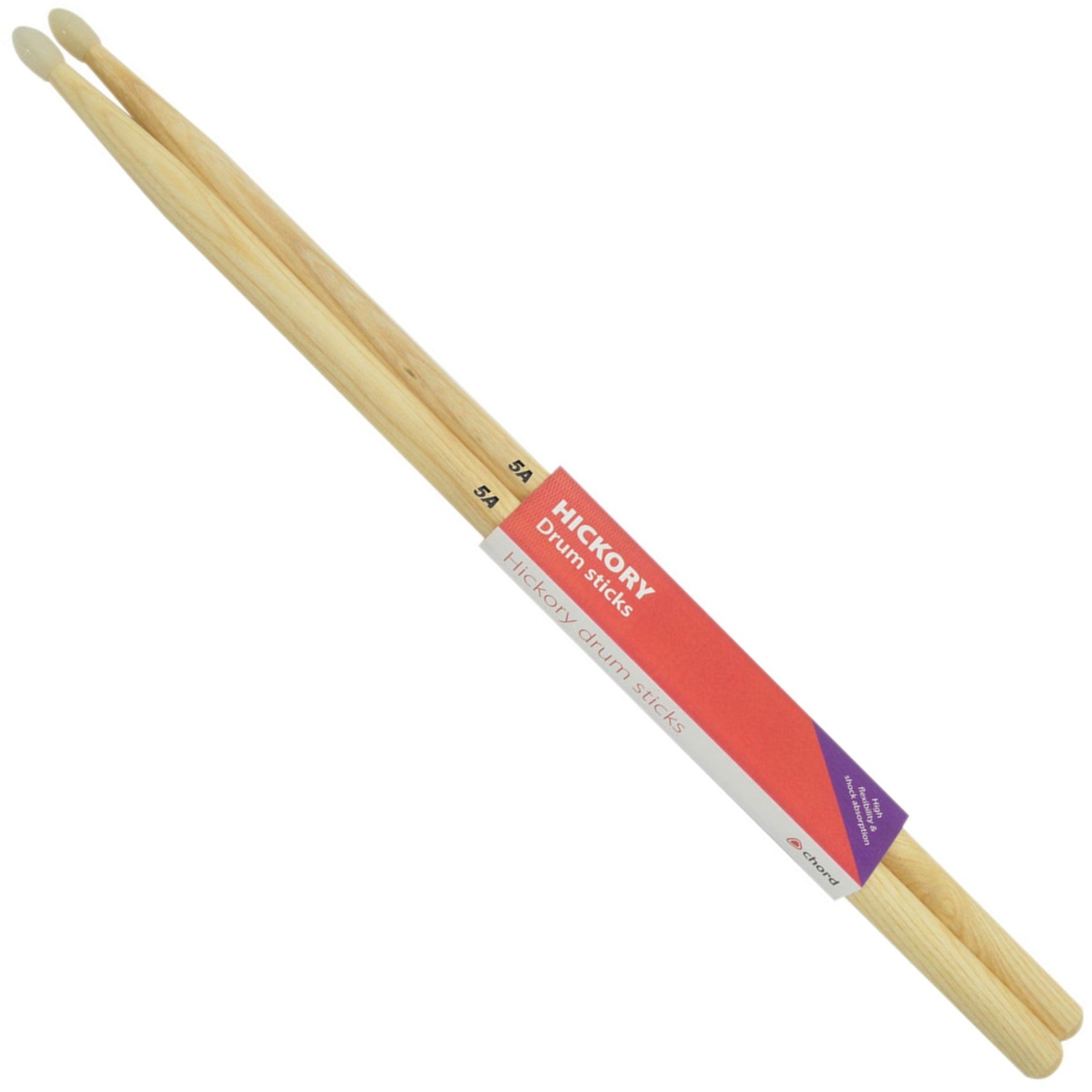 Hickory Drumsticks 5A NYLON TIP Pair - Chord H5AN