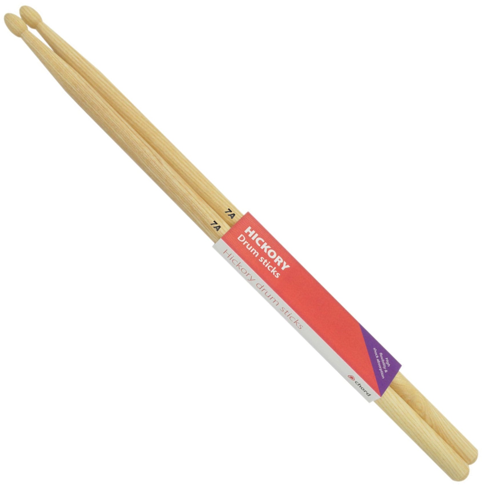 Chord Hickory Drumsticks 7A WOOD TIP Pair