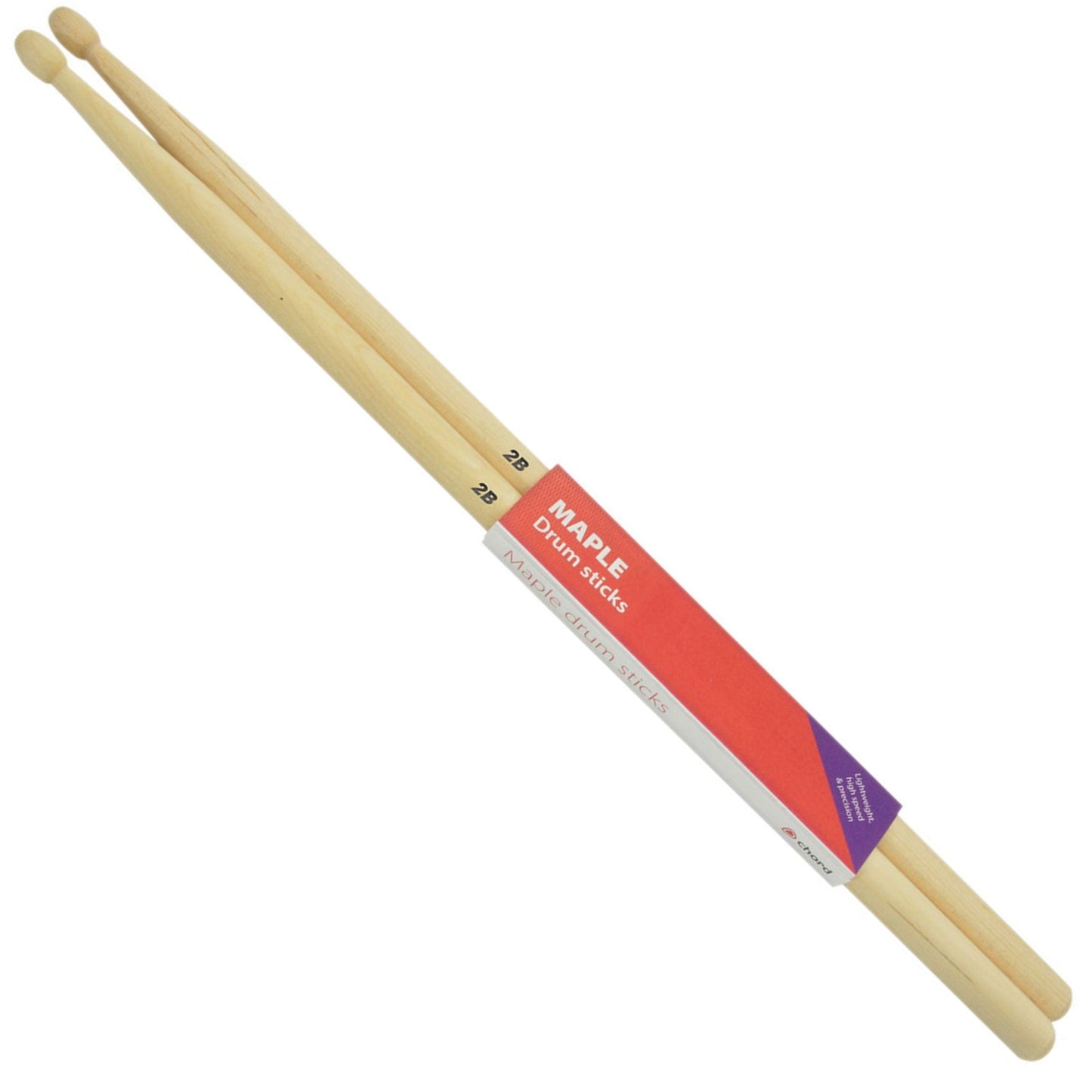 Chord Maple Drumsticks 2B WOOD TIP Pair