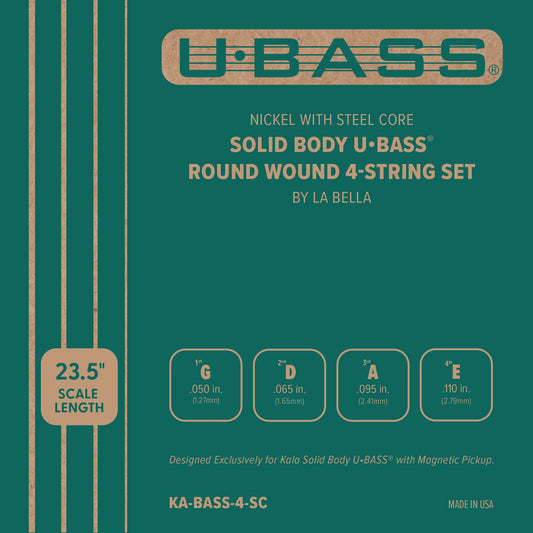 Kala Solid Body Bass Ukulele U-Bass Steel Nickel String Set KA-BASS-4-SC